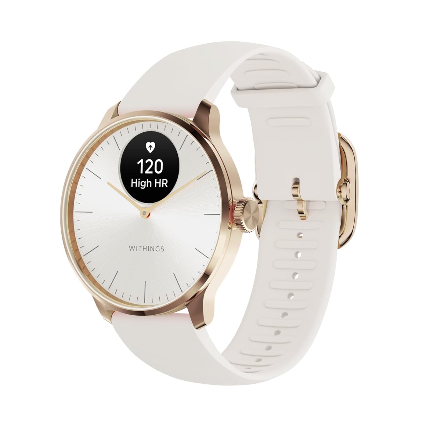 Withings ScanWatch Light - Hybrid Smartwatch, 24/7 Heart Monitoring, Activity Tracking, Cycle Tracking, Sleep Monitoring, Connected GPS, 30-Day Battery Life, Android & Apple Compatible (Rose Gold) SaumyasStore