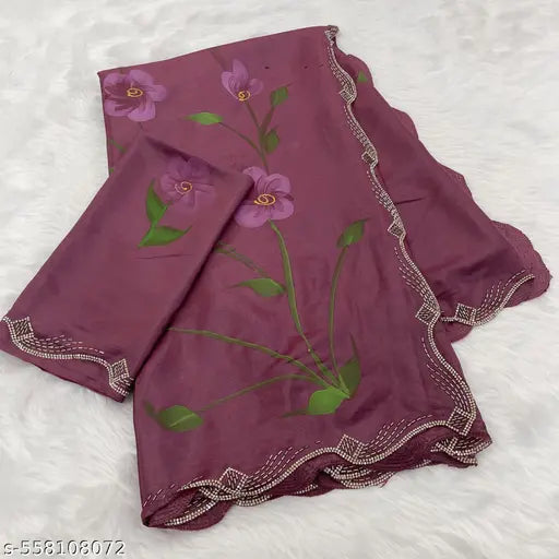 Digital Print Bollywood Satin Saree