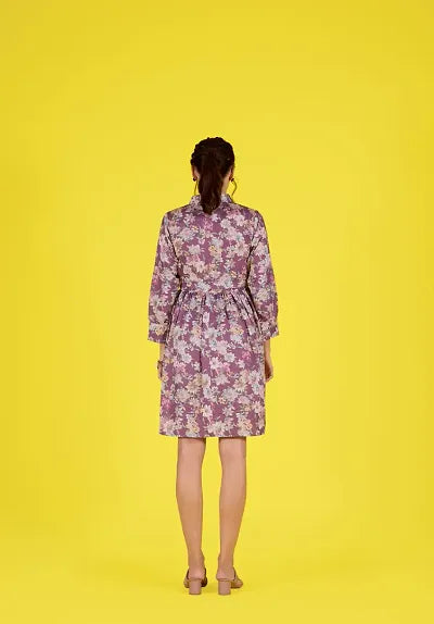 Stylish Purple Crepe Dresses For Women