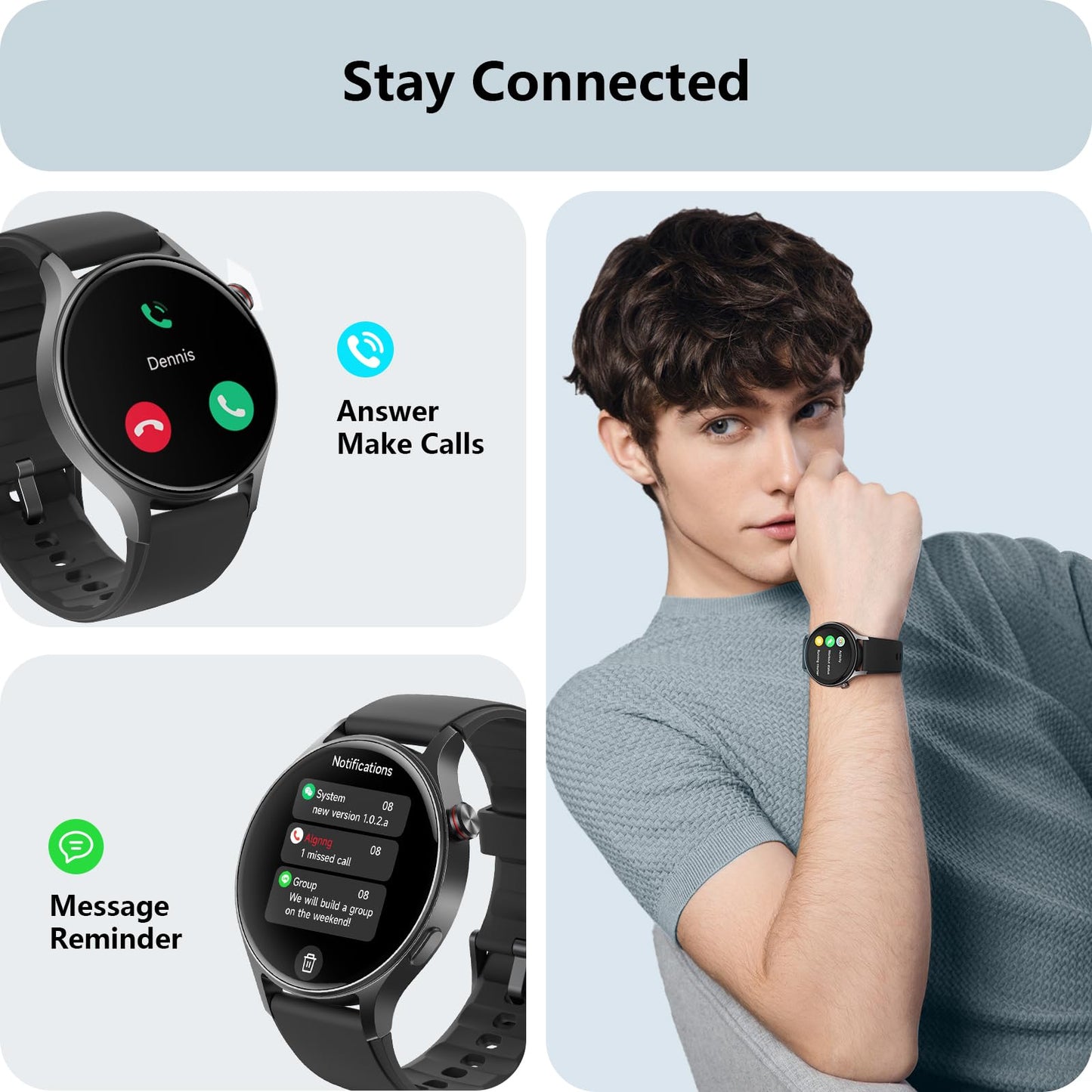 aeac Smart Watch for Women, AMOLED Ultra-Clear Screen Activity Trackers with Heart Rate/Sleep/SpO2 Monitor, Smartwatch for iPhone/Samsung/Android, 110+ Sport Modes Waterproof Fitness Watch (Black) SaumyasStore