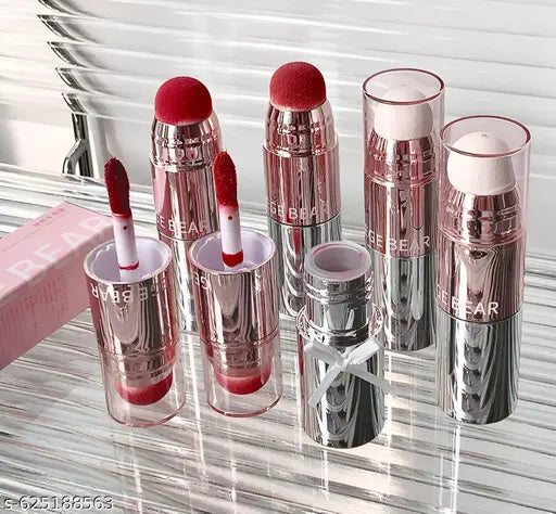 LELLA'S 2 in 1 Lip Gloss And Blushss Stick | Moisturizing & Long-Lasting Lip Cares | Portable & Dual-Ended Applicator | For Soft Pink Cheeks & Glossy Lips | Trendy Korean Styles Makeup Look | Non-Sticky & Lightweight | Blendable Glossy Nudes Shades | For