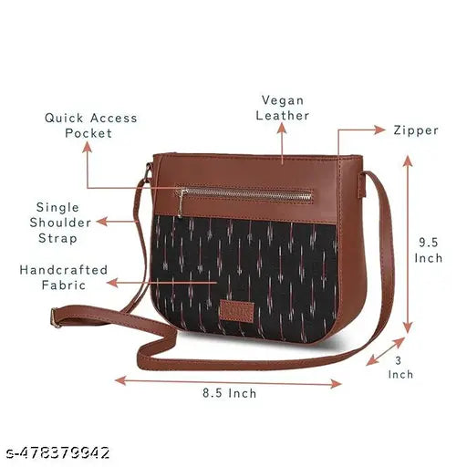 Zouk Ikat GreRed U-Shaped Sling Bag