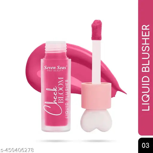 Seven Seas Long Lasting Pigmented Cheek Bloom Liquid Blusher & Lip Gloss (Rosy Cheeks,5g )
