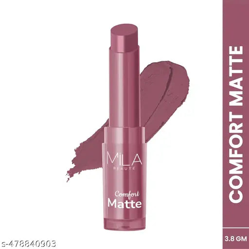 MILA BEAUTE Comfort Matte Lipstick | Highly Pigmented & Matte Finish Long lasting Lipstick  (Mauve Nude, 3.8 g)