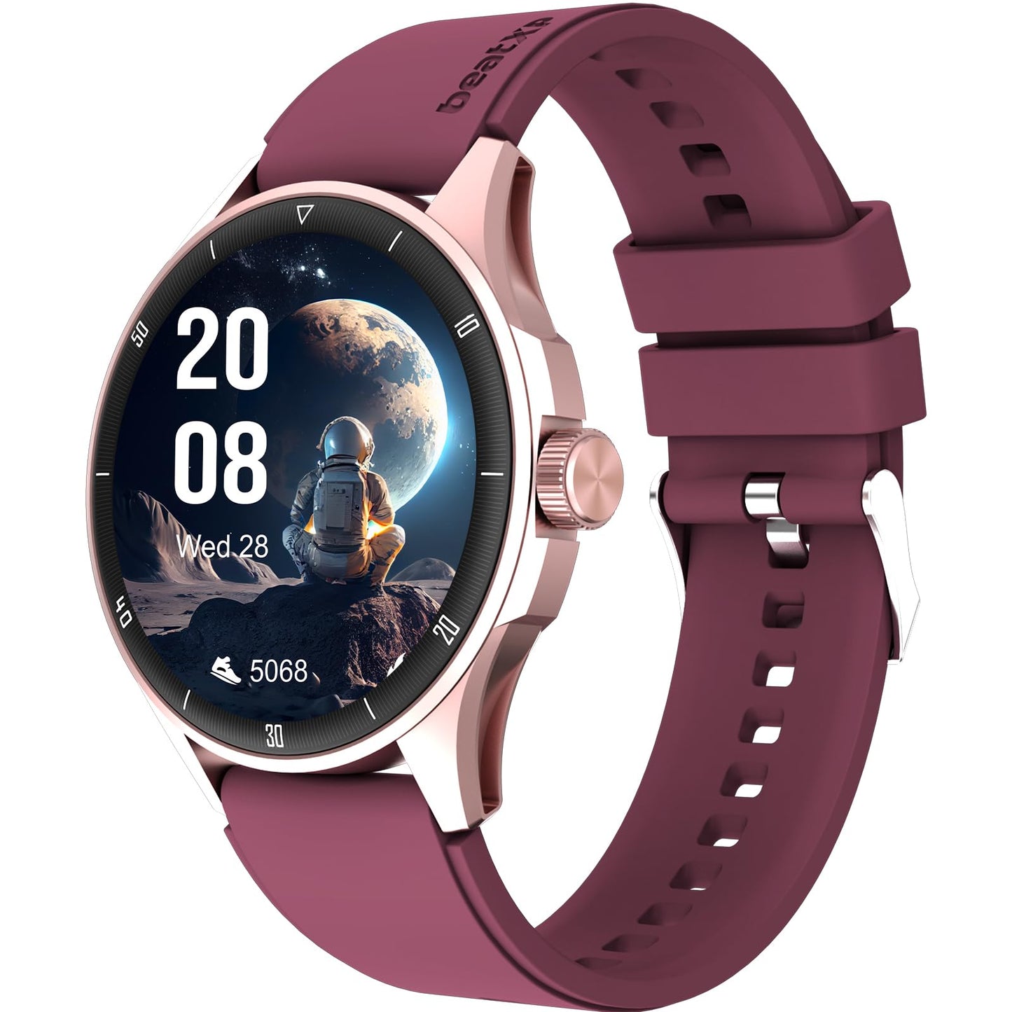 beatXP Vega Neo 1.43" (3.6 cm) Super AMOLED Display, One-Tap Bluetooth Calling Smart Watch, Metal Body, 466 * 466px, 500 Nits Brightness (Gold & Deep Wine) SaumyasStore