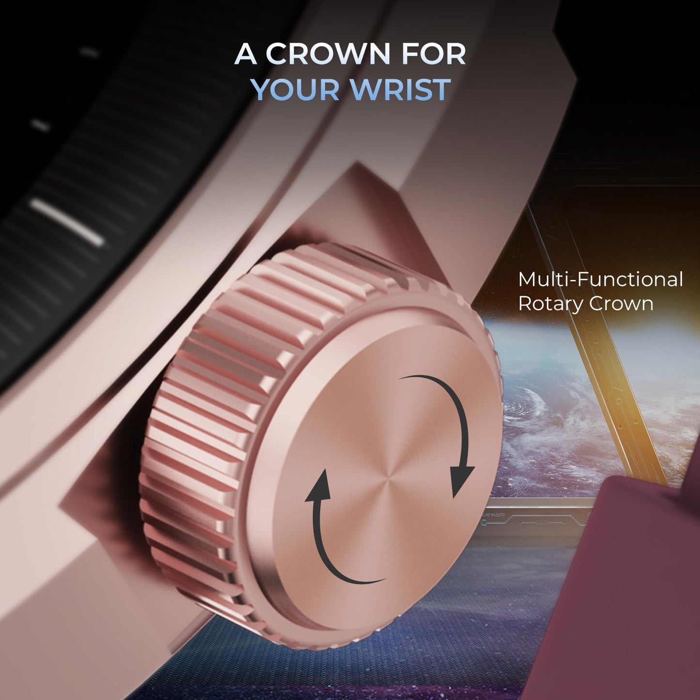 beatXP Vega Neo 1.43" (3.6 cm) Super AMOLED Display, One-Tap Bluetooth Calling Smart Watch, Metal Body, 466 * 466px, 500 Nits Brightness (Gold & Deep Wine) SaumyasStore