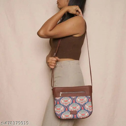 Zouk Kovil Blue U-Shaped Sling Bag