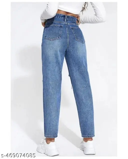 Versatile Stone Blue Colour Funky Cargo Wideleg Denims Jeans for womens, girls and ladies