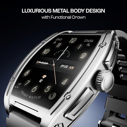 boAt Enigma Ascend Men's Luxury Smart Watch w/ 1.76”(4.47 cm) HD Display, Functional Crown, BT Calling, Upto 5 Days Battery, 100+Sports Modes, 200+Watch Faces, IP68, HR & SPO(Active Black) SaumyasStore