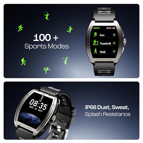 boAt Enigma Ascend Men's Luxury Smart Watch w/ 1.76”(4.47 cm) HD Display, Functional Crown, BT Calling, Upto 5 Days Battery, 100+Sports Modes, 200+Watch Faces, IP68, HR & SPO(Active Black) SaumyasStore