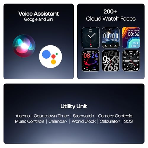 boAt Enigma Ascend Men's Luxury Smart Watch w/ 1.76”(4.47 cm) HD Display, Functional Crown, BT Calling, Upto 5 Days Battery, 100+Sports Modes, 200+Watch Faces, IP68, HR & SPO(Active Black) SaumyasStore