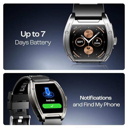 boAt Enigma Ascend Men's Luxury Smart Watch w/ 1.76”(4.47 cm) HD Display, Functional Crown, BT Calling, Upto 5 Days Battery, 100+Sports Modes, 200+Watch Faces, IP68, HR & SPO(Active Black) SaumyasStore