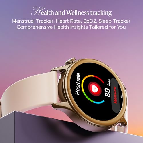 boAt Enigma Daze Women's Luxury Smart Watch w/ 1.3”(3.3cm) Luminous Display, Emergency SOS Live Location Sharing, Functional Crown, Watch Face Studio, QR Tray, BT Calling, HR & SpO2 (Cherry Blossom) SaumyasStore