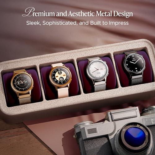 boAt Enigma Daze Women's Luxury Smart Watch w/ 1.3”(3.3cm) Luminous Display, Emergency SOS Live Location Sharing, Functional Crown, Watch Face Studio, QR Tray, BT Calling, HR & SpO2 (Cherry Blossom) SaumyasStore