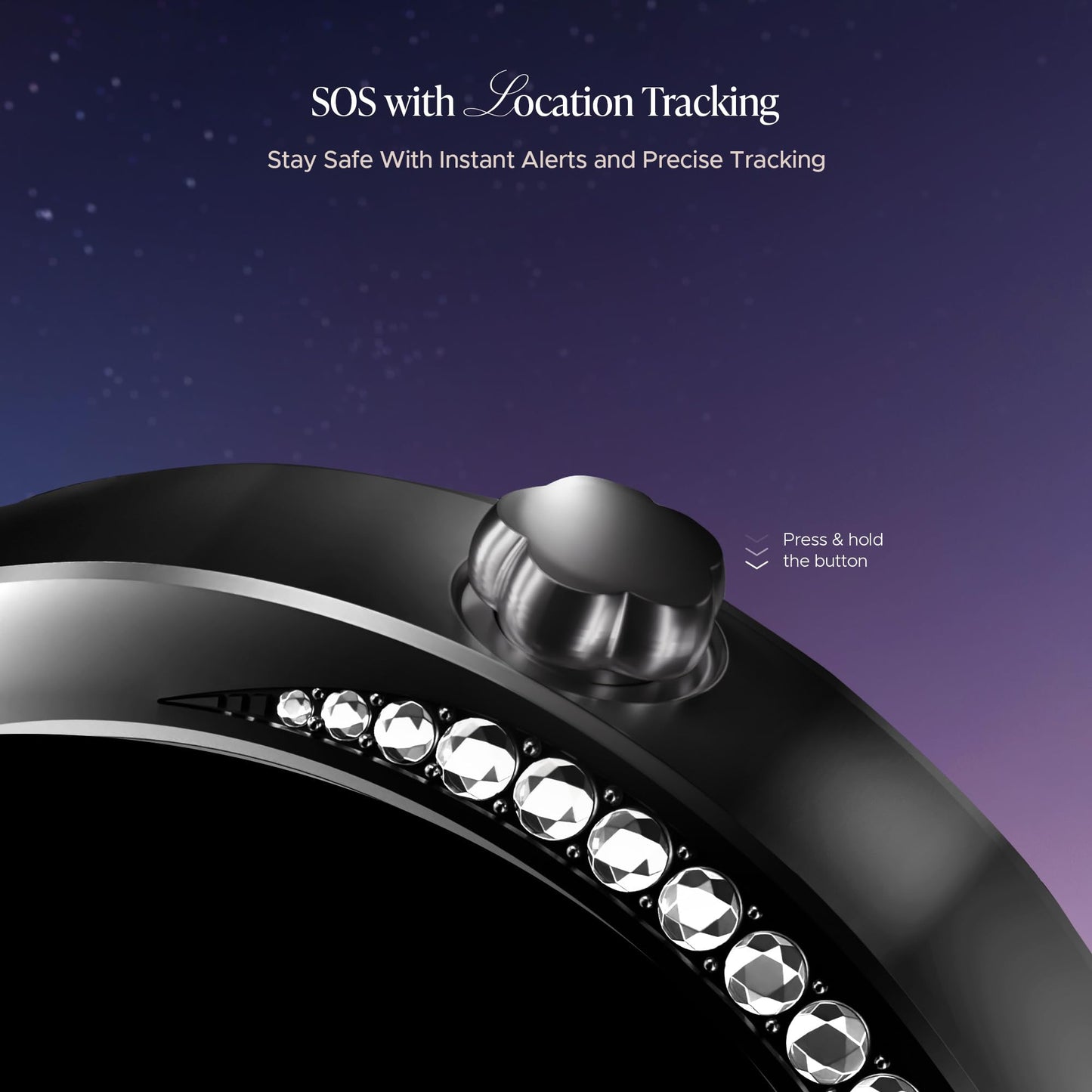 boAt Enigma Gem Women's Luxury Smart Watch w/ 1.19” (3.02cm) AMOLED Display, Emergency SOS Live Location Sharing, Watch Face Studio, QR Tray, BT Calling, 700+ Active Mode, HR & SpO2 (Metallic Black) SaumyasStore