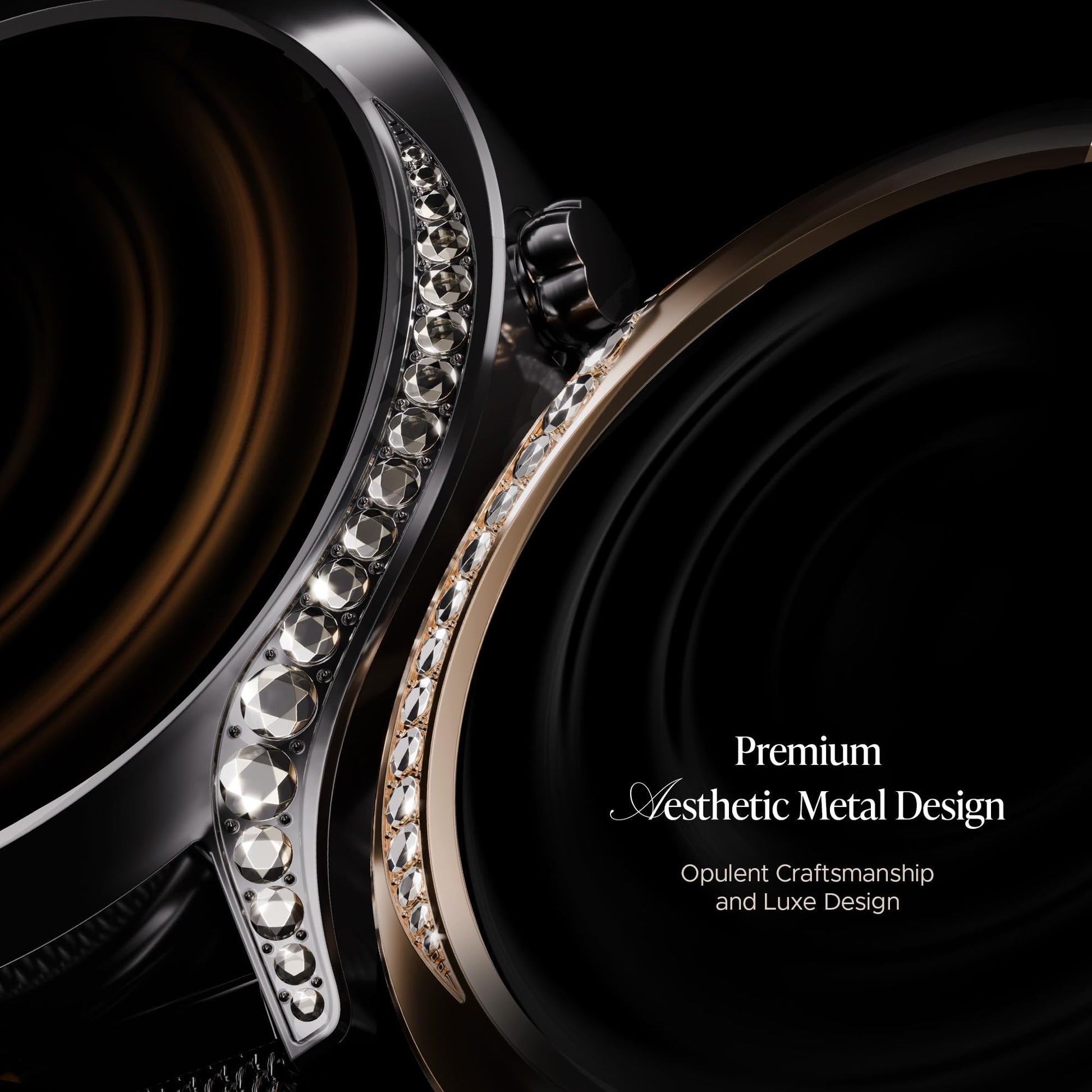 boAt Enigma Gem Women's Luxury Smart Watch w/ 1.19” (3.02cm) AMOLED Display, Emergency SOS Live Location Sharing, Watch Face Studio, QR Tray, BT Calling, 700+ Active Mode, HR & SpO2 (Metallic Black) SaumyasStore