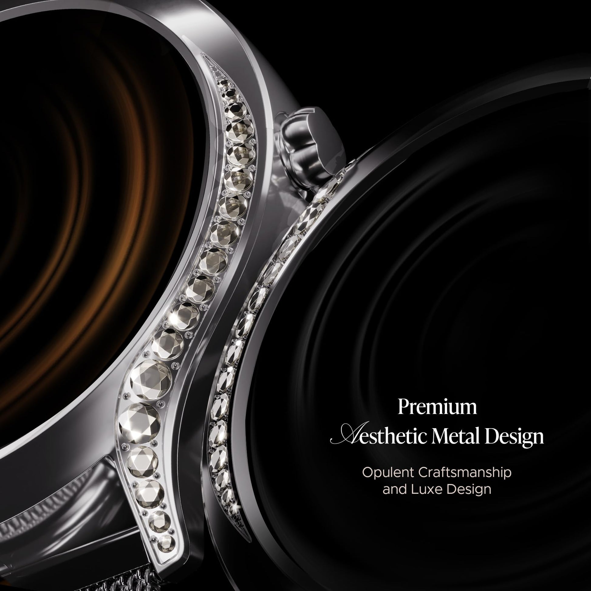 boAt Enigma Gem Women's Luxury Smart Watch w/ 1.19” (3.02cm) AMOLED Display, Emergency SOS Live Location Sharing, Watch Face Studio, QR Tray, BT Calling, 700+ Active Mode, HR & SpO2 (Metallic Silver) SaumyasStore