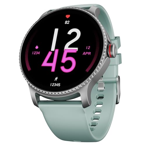 boAt Lunar Discovery w/ 1.39" (3.5 cm) HD Display, Turn-by-Turn Navigation, DIY Watch Face Studio, Bluetooth Calling, Emergency SOS, QR Tray, Smart Watch for Men & Women(Mint Green) SaumyasStore