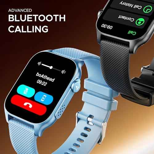 boAt New Launch Ultima Ember Smartwatch w/ 1.96” (4.97 cm) AMOLED Display, Functional Crown, 100+ Sports Modes, BT Calling, Camera & Music Control, IP68 Resistance, Custom Watch Faces (Mist Blue) SaumyasStore
