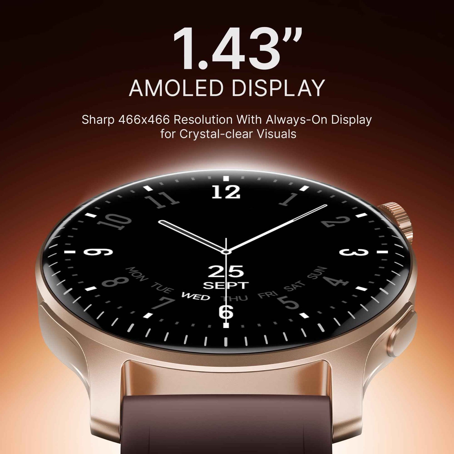 boAt New Launch Ultima Prime smartwatch with 1.43” AMOLED Display, Functional Crown, SOS, BT Calling, Notifications, IP68, Music & Camera Controls, 100+ Sports Modes, Watch Face Studio (Royal Berry) SaumyasStore