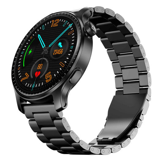 boAt New Launch Ultima Prime smartwatch with 1.43” AMOLED Display, Functional Crown, SOS, BT Calling, Notifications, IP68, Music & Camera Controls, 100+ Sports Modes, Watch Face Studio (Steel Black) SaumyasStore