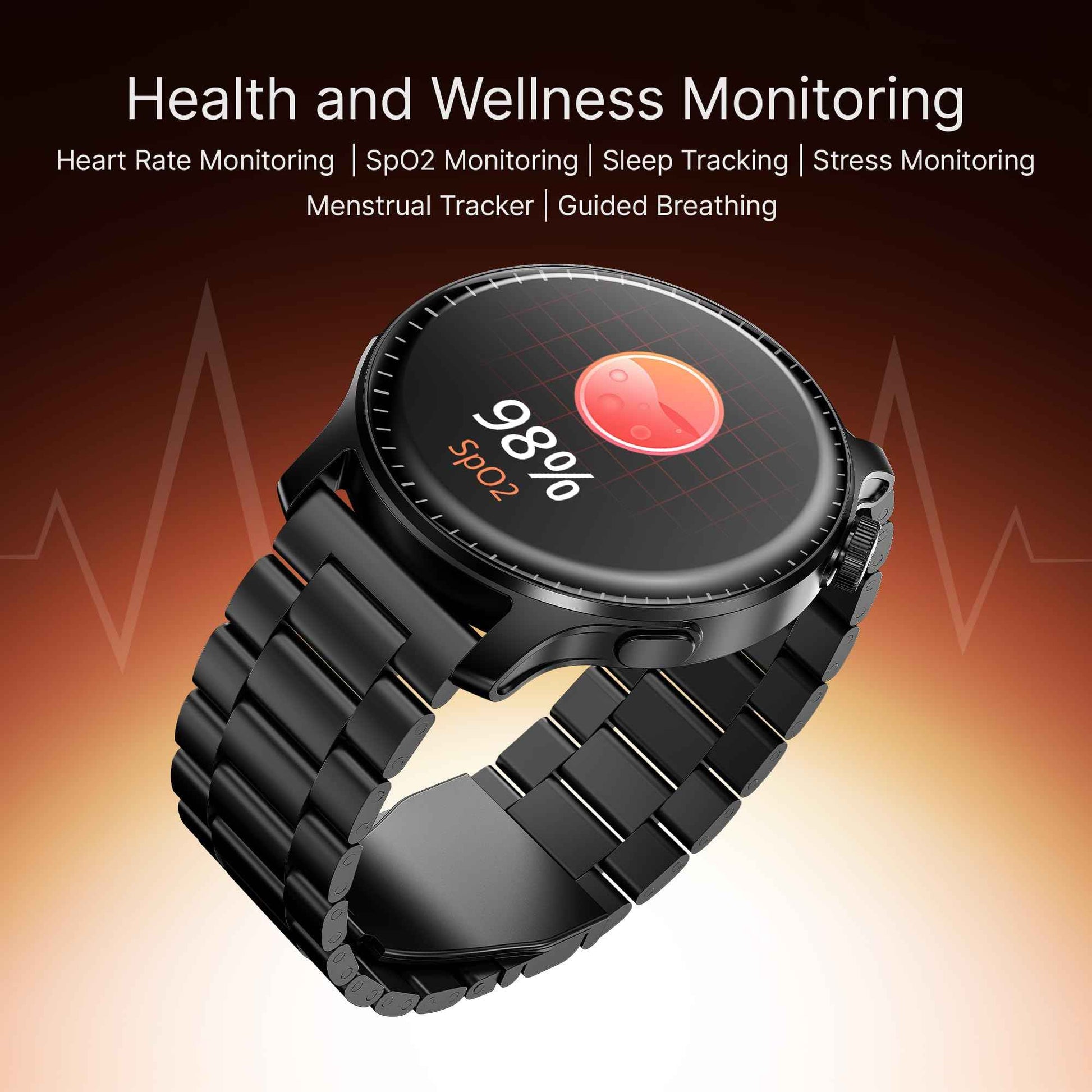 boAt New Launch Ultima Prime smartwatch with 1.43” AMOLED Display, Functional Crown, SOS, BT Calling, Notifications, IP68, Music & Camera Controls, 100+ Sports Modes, Watch Face Studio (Steel Black) SaumyasStore