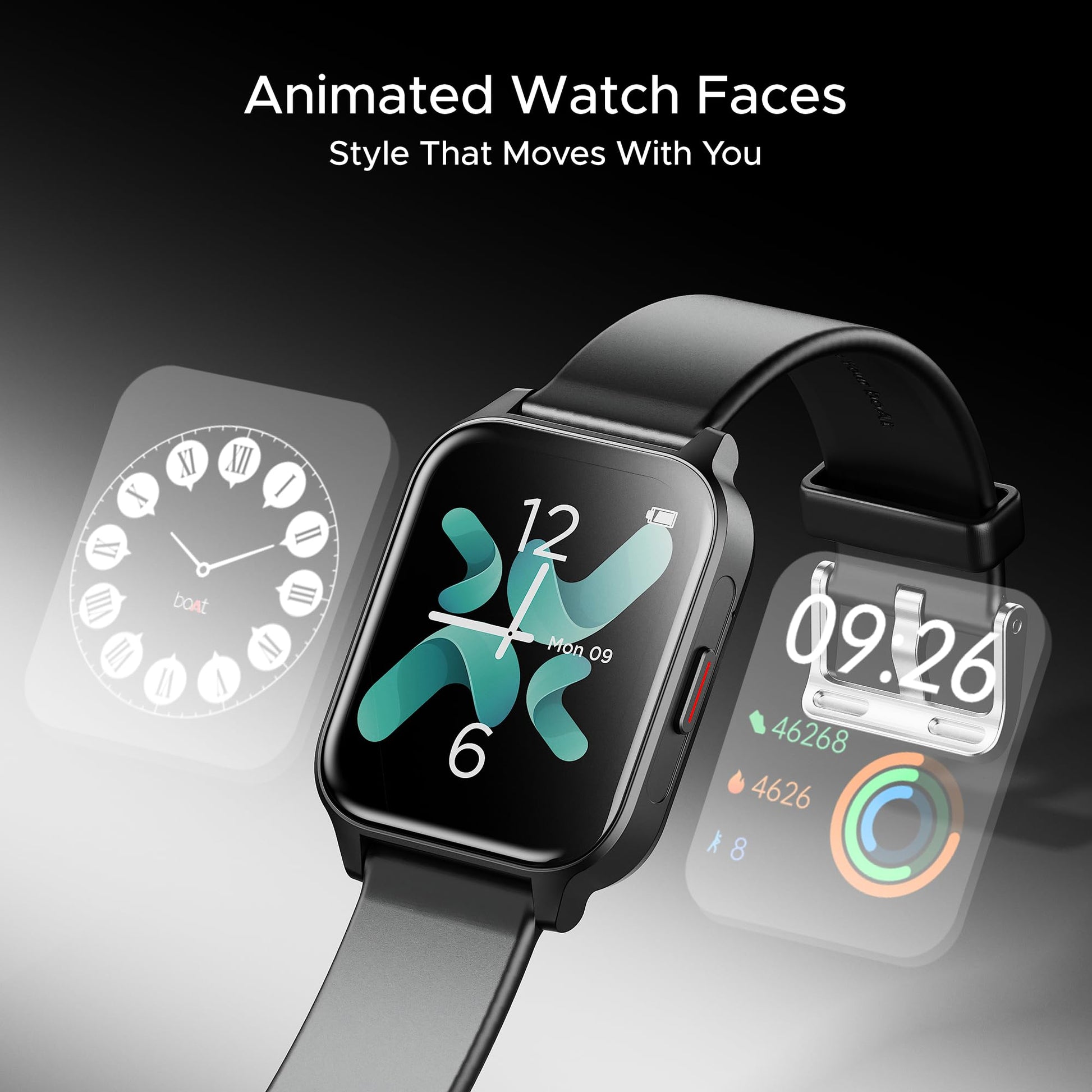 boAt Newly Launched Wave Call 2 Plus Smart Watch w/Bilingual Support (Hindi/English), 1.96”(4.97 cm) HD Display, BT Calling, 100+Sports Modes, Animated Watch Faces, Voice Assistant(Active Black) SaumyasStore