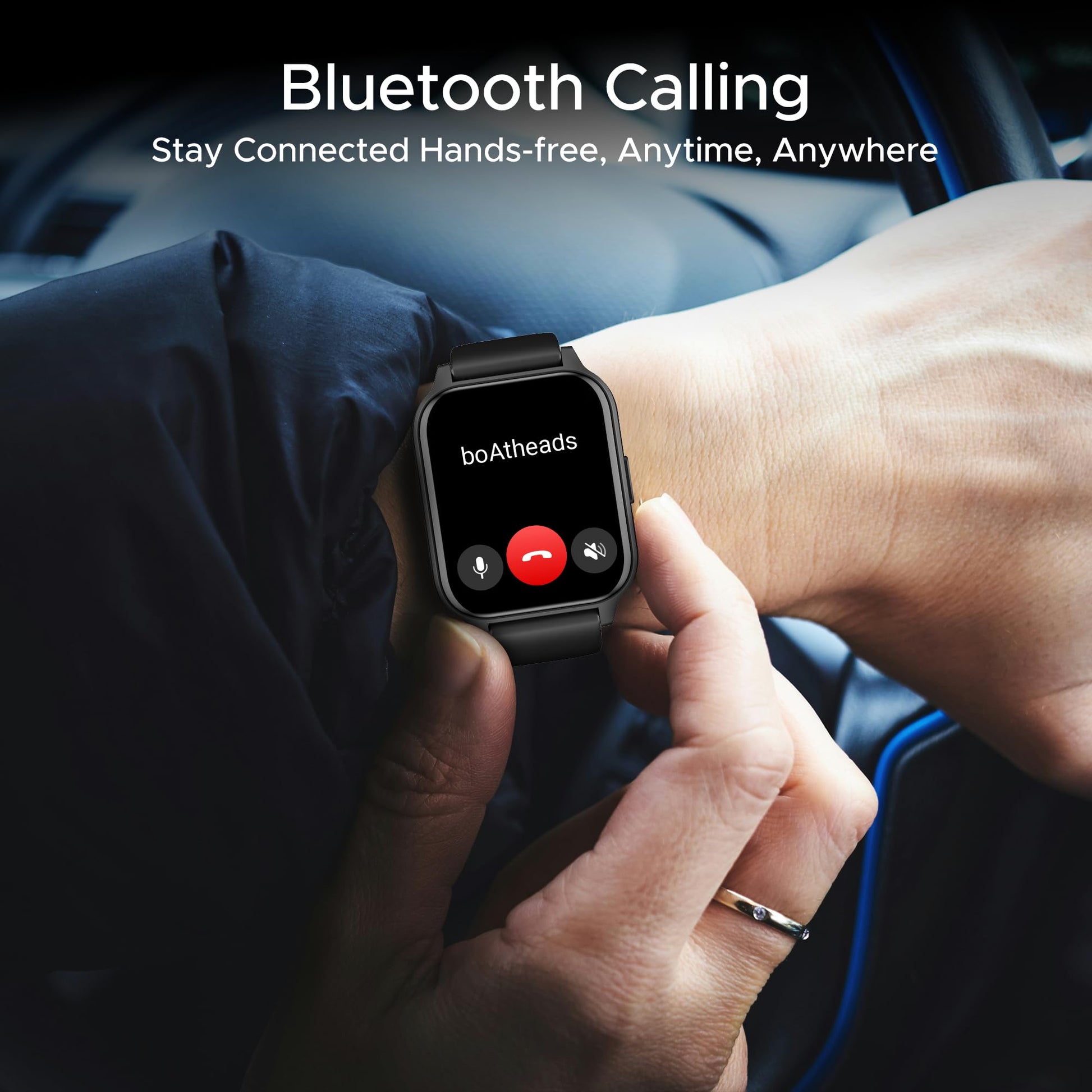 boAt Newly Launched Wave Call 2 Plus Smart Watch w/Bilingual Support (Hindi/English), 1.96”(4.97 cm) HD Display, BT Calling, 100+Sports Modes, Animated Watch Faces, Voice Assistant(Active Black) SaumyasStore