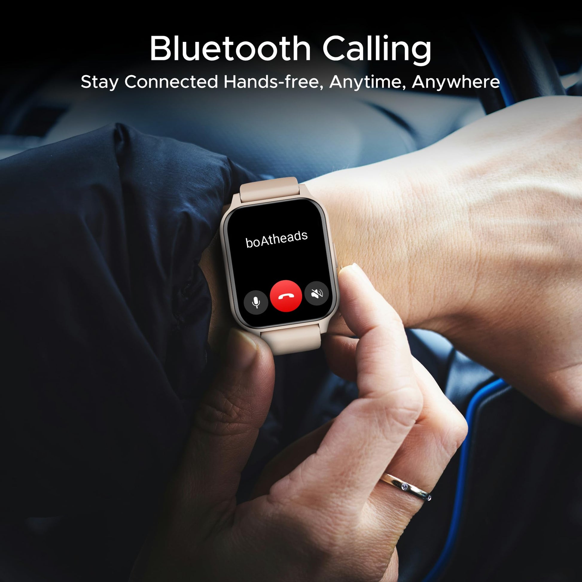 boAt Newly Launched Wave Call 2 Plus Smart Watch w/Bilingual Support (Hindi/English), 1.96”(4.97 cm) HD Display, BT Calling, 100+Sports Modes, Animated Watch Faces, Voice Assistant(Cherry Blossom) SaumyasStore