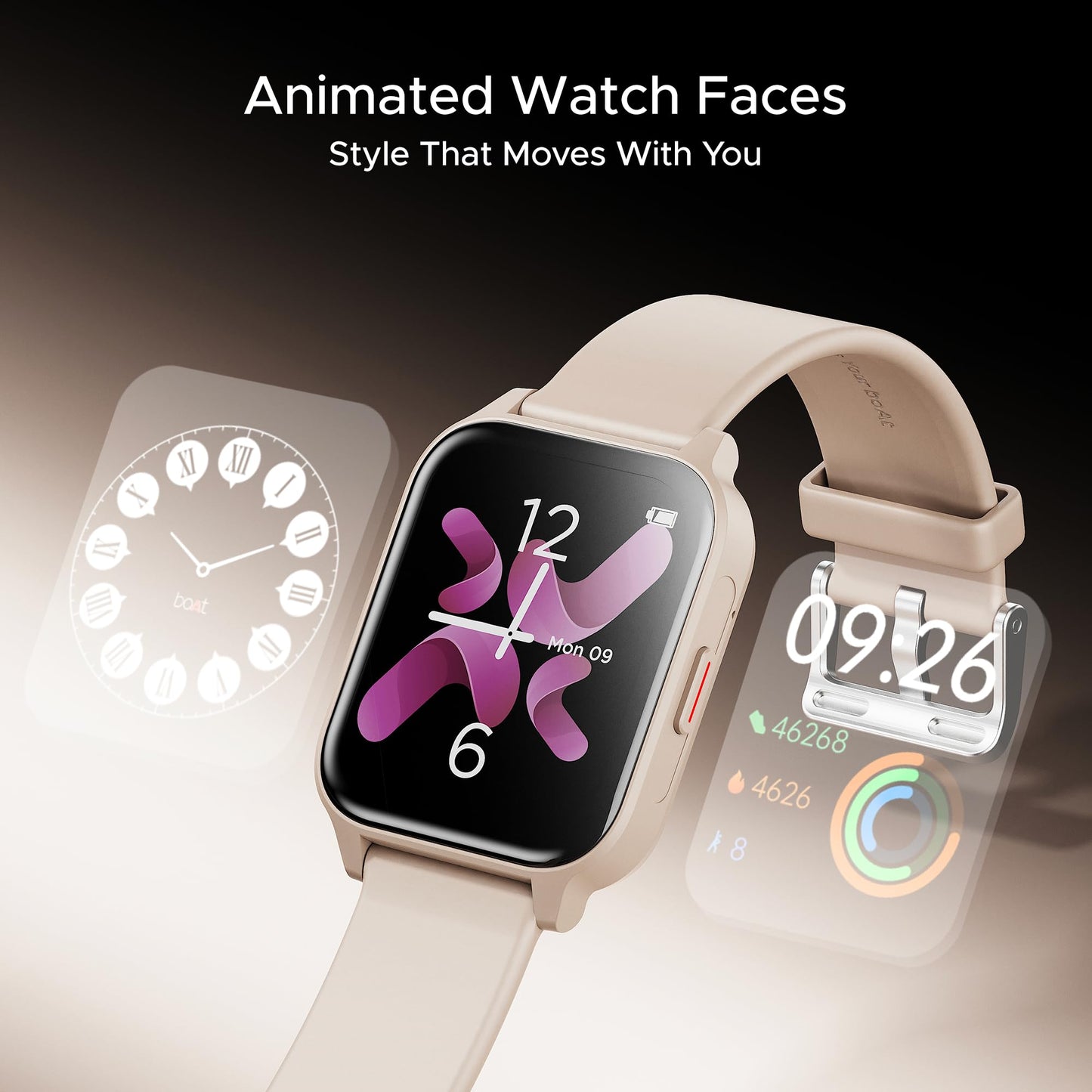 boAt Newly Launched Wave Call 2 Plus Smart Watch w/Bilingual Support (Hindi/English), 1.96”(4.97 cm) HD Display, BT Calling, 100+Sports Modes, Animated Watch Faces, Voice Assistant(Cherry Blossom) SaumyasStore