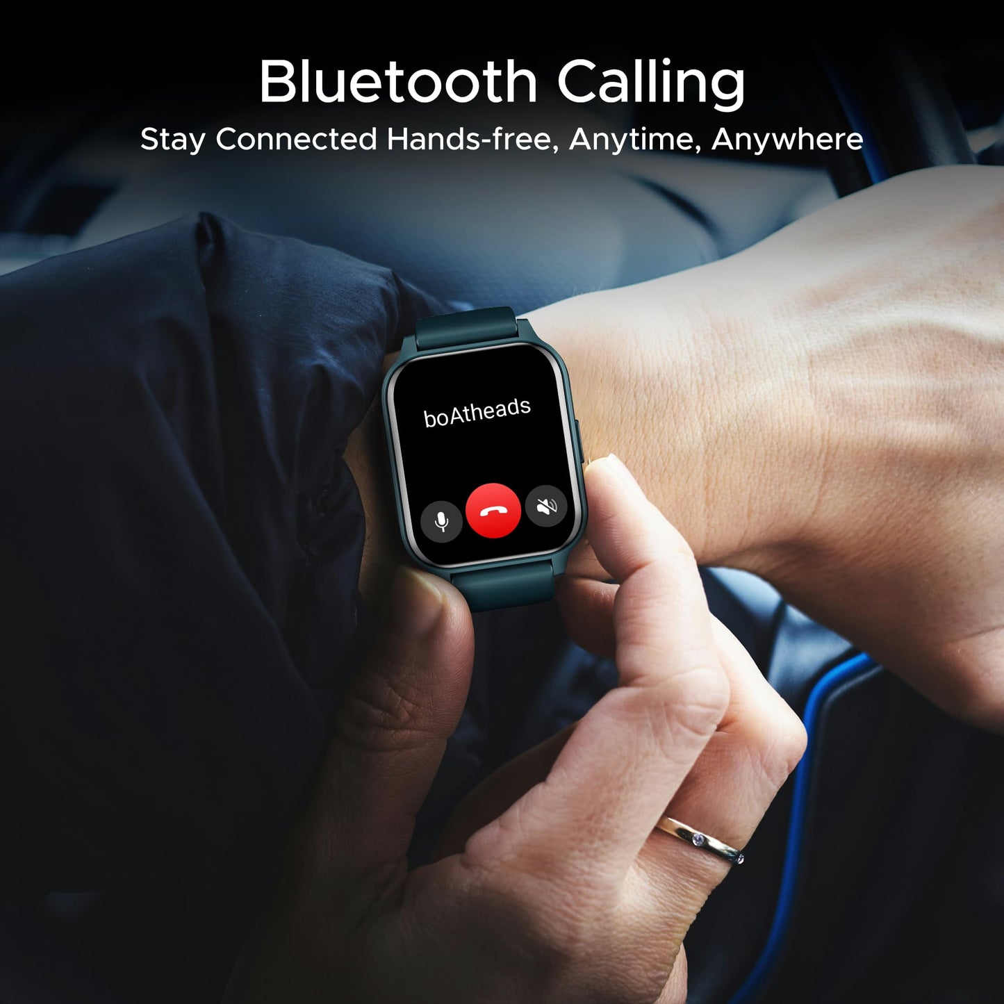 boAt Newly Launched Wave Call 2 Plus Smart Watch w/Bilingual Support (Hindi/English), 1.96”(4.97 cm) HD Display, BT Calling, 100+Sports Modes, Animated Watch Faces, Voice Assistant(Teal Blue) SaumyasStore