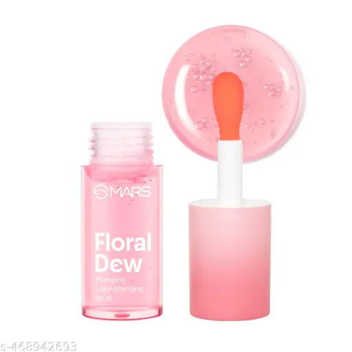 MARS Plumping Color Changing Lip Protector Oil (4.8ml) (FLORAL DEW) | Enriched with Olive Fruit Oil, Jojoba Oil, Hippophae Fruit Oil