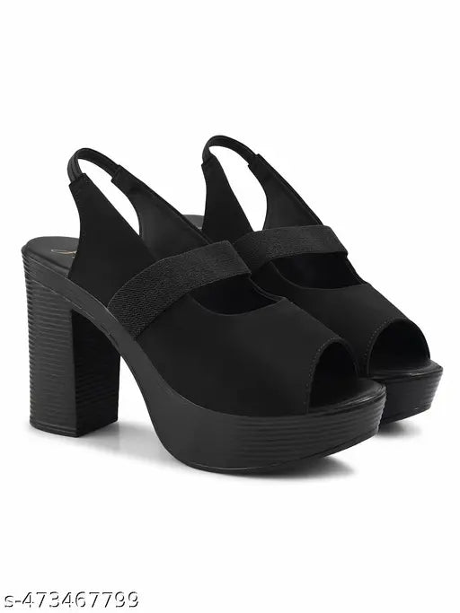 JM Looks Women’s Peep-Toe Block Heel Sandals with Slingback Strap | Stylish and Comfortable for Casual and Party Wear