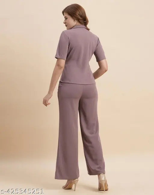 SELVIA Women's Round Neck Top & Bottom Sets