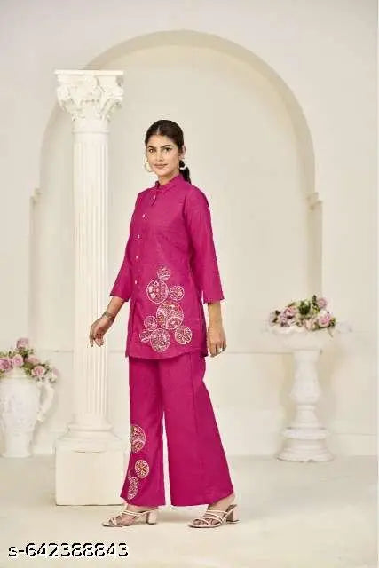 Trendy Designer Code-Set With Embroidered For Women
