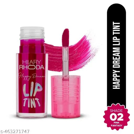 Hilary Rhoda Happy Dream Lip Tint | Hydrating Formula | Infused with Hyaluronic Acid | Cruelty-Free & Glossy Finish | Non-Sticky Formula - 3.7g (Pink Fantasy- Shade 02)