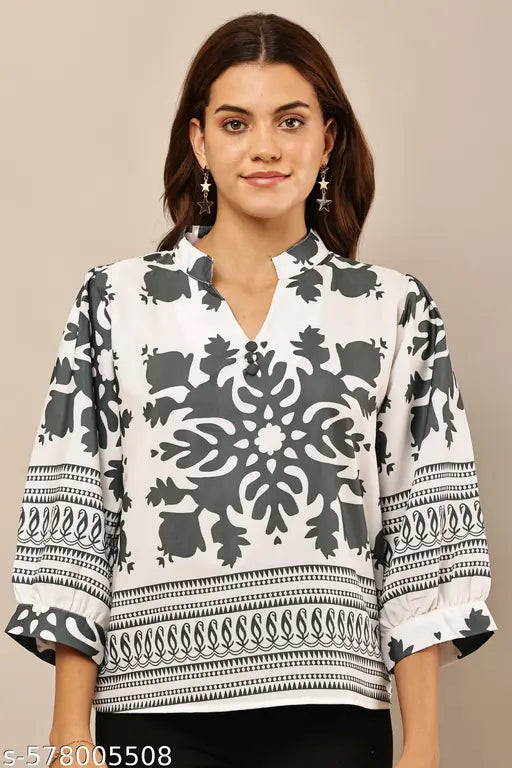 Women's Boho-Chic Printed Tunic Top