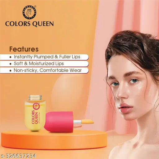Colors Queen Lip Injection – Clear – 3.5 g | Natural Lip Plumper and Lip Care Serum 93% Fuller, Plumper, and 97% Moisturized Lips