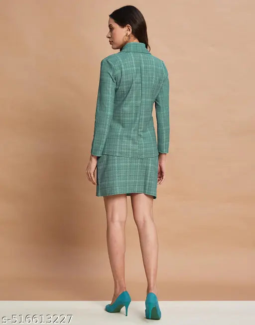 SELVIA Lycra Green Printed Co ords set