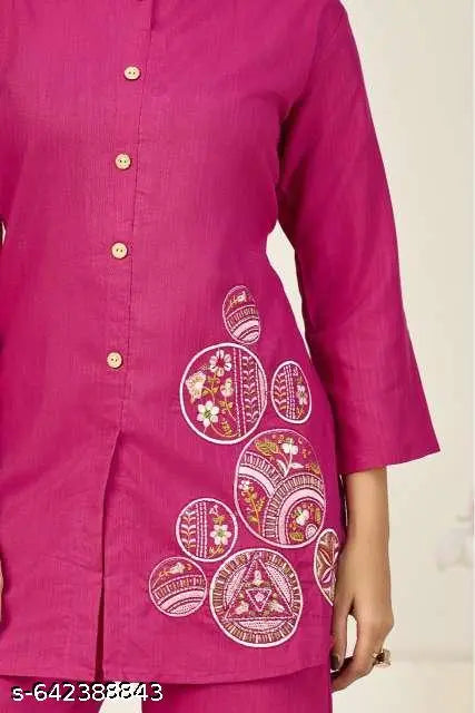Trendy Designer Code-Set With Embroidered For Women