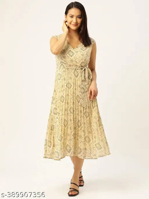 Slenor Women's Floral Shoulder Straps Yellow Dresses