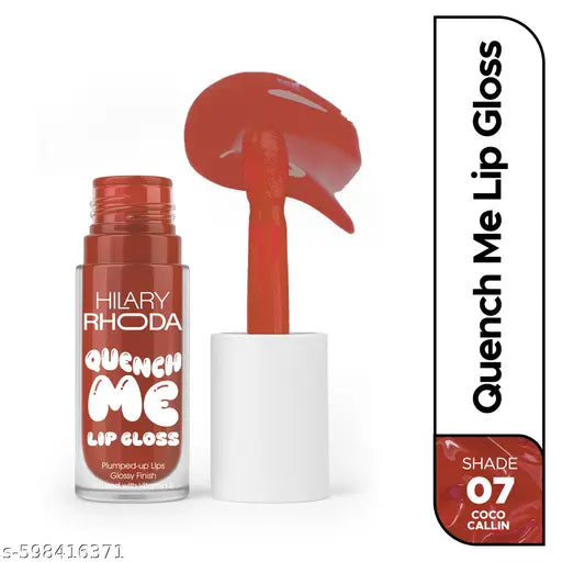 Hilary Rhoda Quench Me Lip Gloss | Clear & tinted lip gloss | Nourishing & Hydrating | Sheer Coverage | Lip Gloss for Women | Hydrating & High Shine | Lightweight & Non-Sticky - 4ml (Coco Callin' - Shade 07)