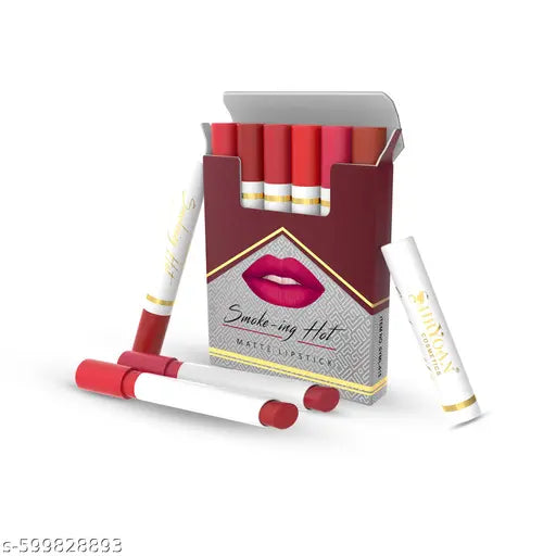 Shryoan Smokeing Hot Matte Lipstick | Creamy Matte Finish | Set of 5  (Set-A, 12 g)
