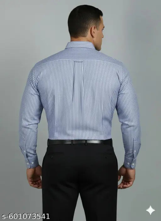 Striped Blue Lining Shirt For Casual and formal daily and party wear S M L XL XXL 3XL 4XL 5XL 6XL Full Sleeve Premium Quality