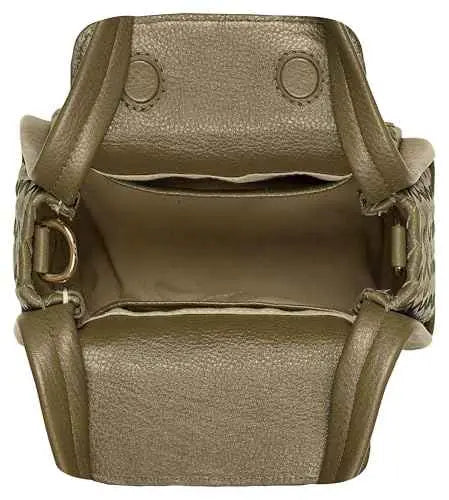 eske Adeline Braided Genuine Leather Women Satchel (Taupe) SaumyasStore