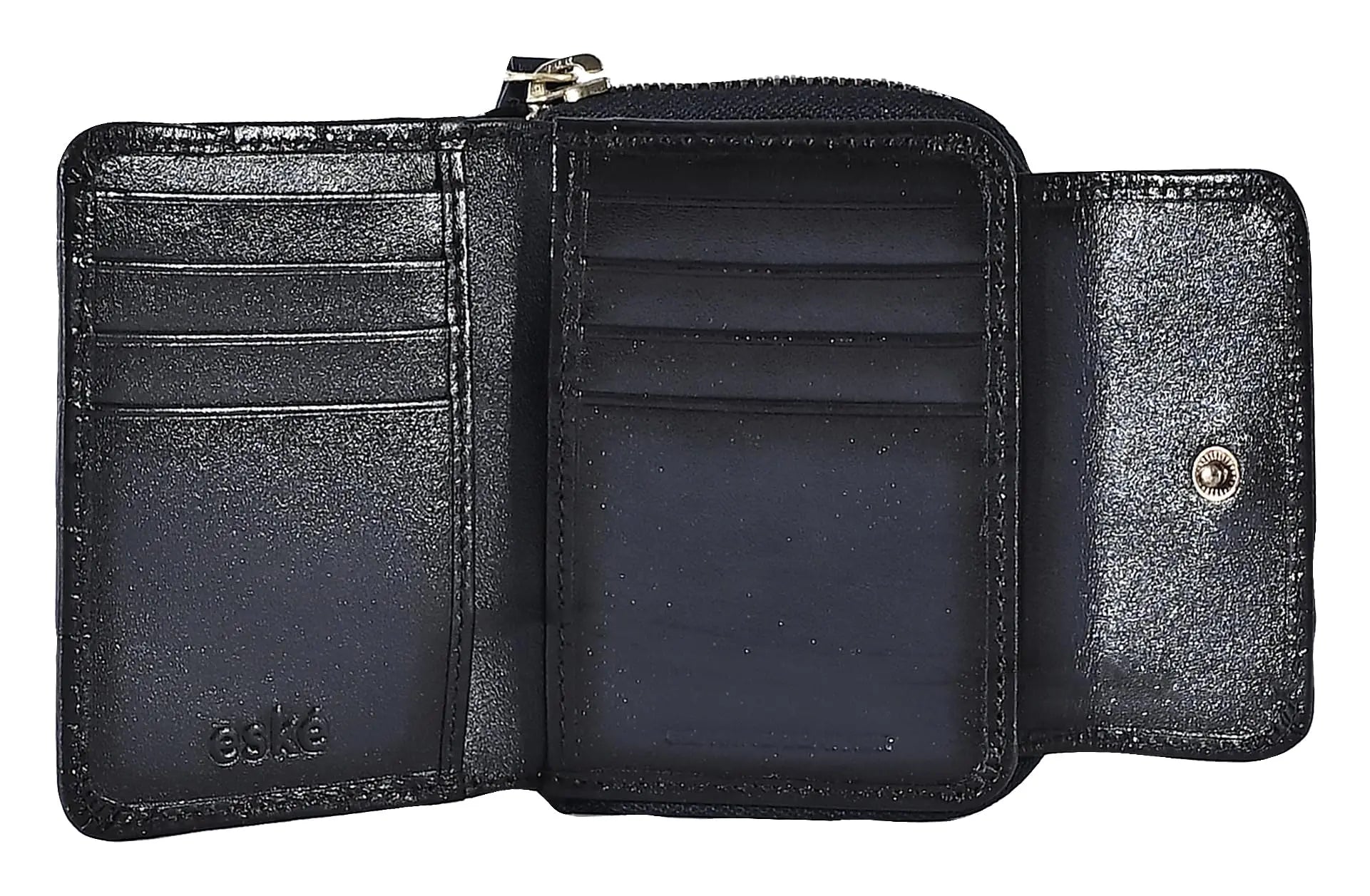 eske Eva - Tri Fold Wallet - Genuine Quilted Leather - Holds Cards, Coins and Bills - 8 Card Slots - Compact Design - Pockets for Everyday Use - Travel Friendly - Water Resistant - for Women SaumyasStore