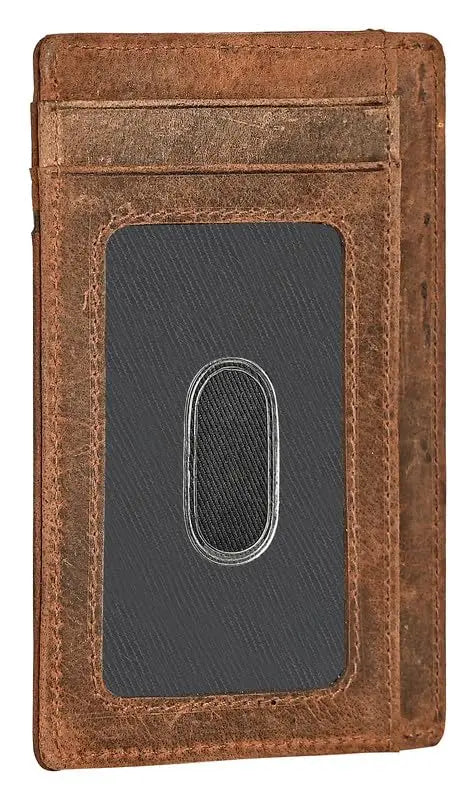 eske Geniune Leather Credit Card Holder with RFID Blocking for Work,Travel | Unisex Slim Wallet | Holds Upto 6 Cards (Brown) SaumyasStore