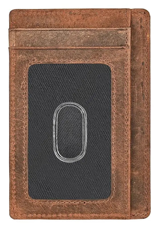 eske Geniune Leather Credit Card Holder with RFID Blocking for Work,Travel | Unisex Slim Wallet | Holds Upto 6 Cards (Brown) SaumyasStore