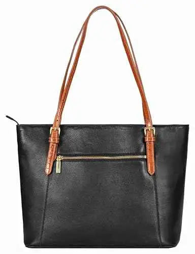 eske Rachel Genuine Leather Tote Bag, 13 inch Laptop Compatible, Cushioned Interior, Multiple Pockets, Adjustable Shoulder Strap SaumyasStore