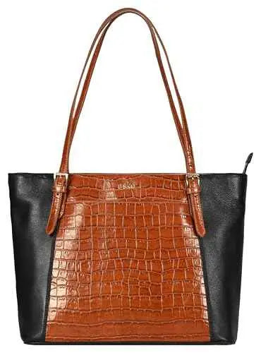 eske Rachel Genuine Leather Tote Bag, 13 inch Laptop Compatible, Cushioned Interior, Multiple Pockets, Adjustable Shoulder Strap SaumyasStore